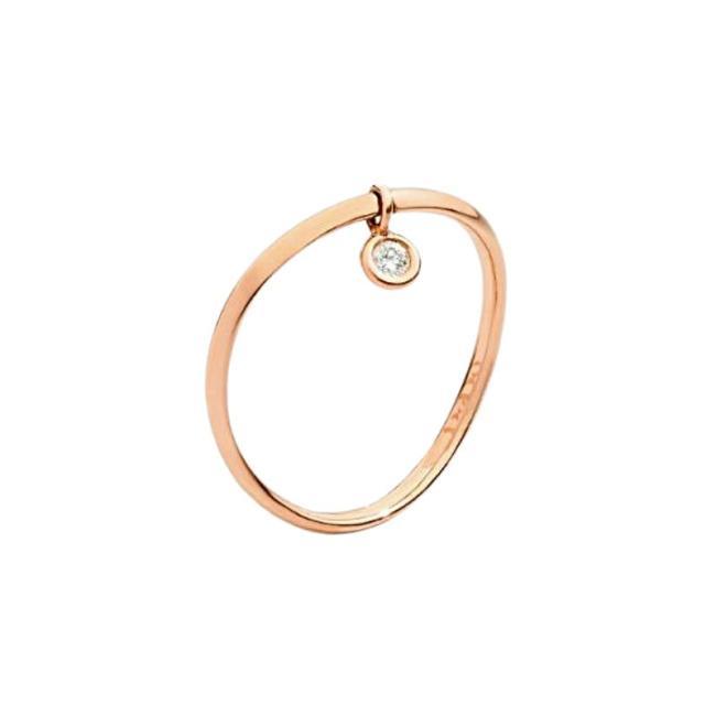 Anello Wave Essentials DoDo in Oro Rosa 9K con Diamante Bianco - DODO