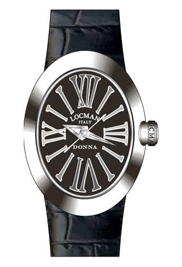 OROLOGIO LOCMAN DONNA REF.410 CASSA ACCIAIO OVALE SOLO TEMPO.  - LOCMAN