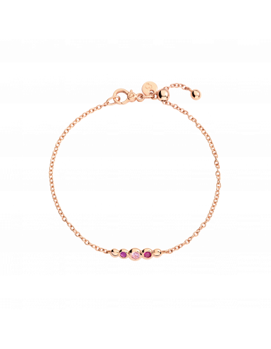 BRACCIALE DODO BOLLICINE. ORO ROSA ZAFFIRO. AMETISTA E RUBINO MISURA XXL - DODO