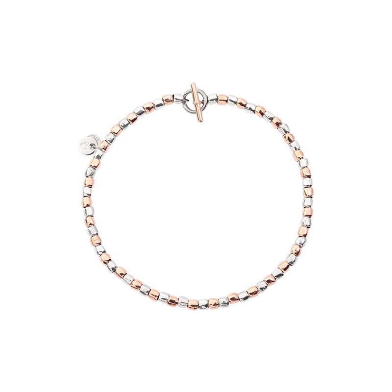 Bracciale Mini Granelli Argento e Oro Rosa - DODO