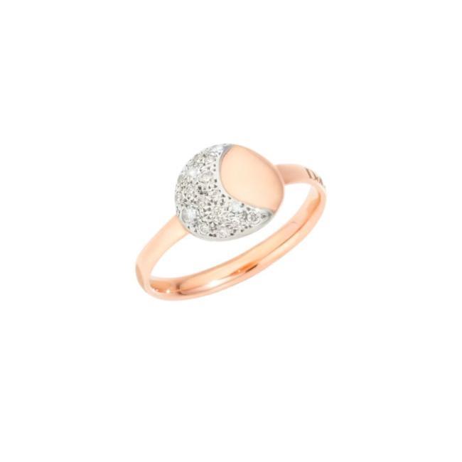 Anello Moon & Sun - Luna DoDo in Oro Rosa 9K con Diamanti Bianchi - DODO