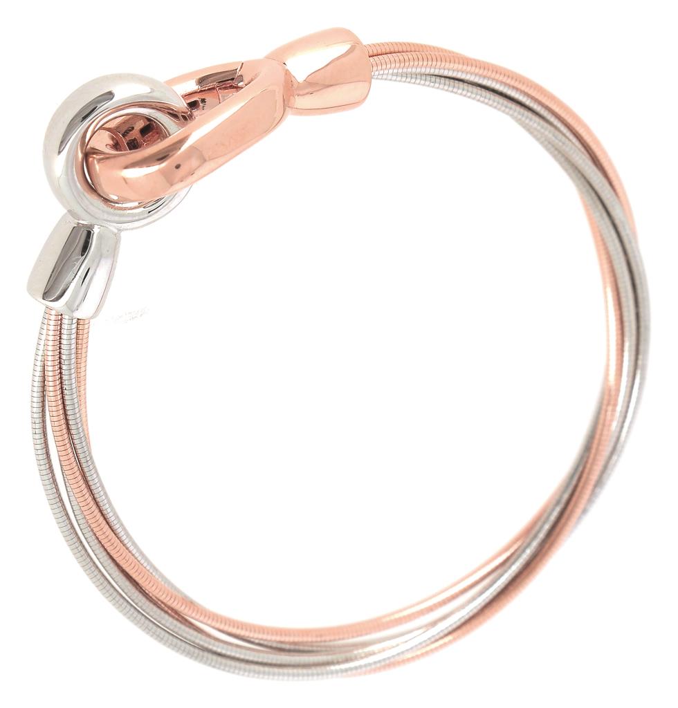 Bracciale Pesavento argento e argento rosato multifilo - PESAVENTO