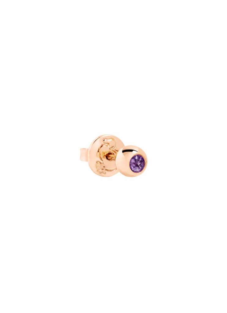 ORECCHINO DODO STUD BOLLICINE ORO ROSA E AMETISTA - DODO